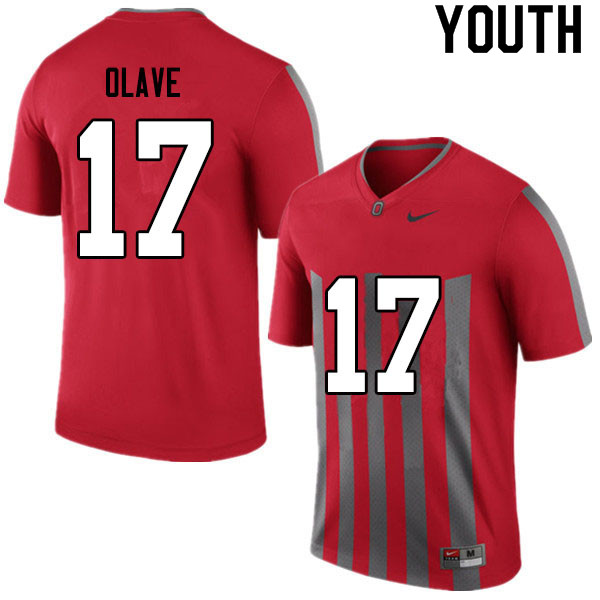 Youth #17 Chris Olave Ohio State Buckeyes College Football Jerseys Sale-Retro